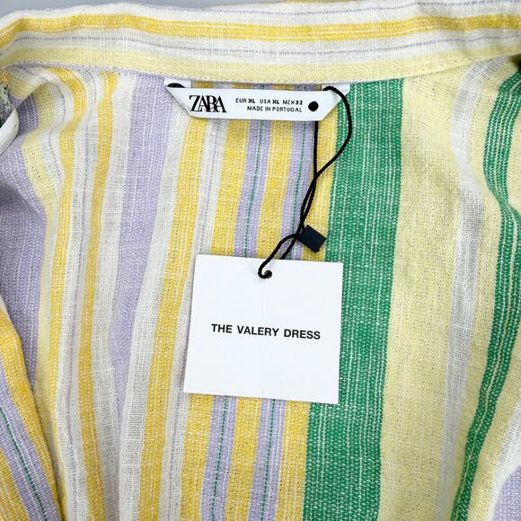 NWT ZARA The Valery Dress Pastel Striped Smocked Mini Dress Blogger Fav Size XL - Picture 8 of 10